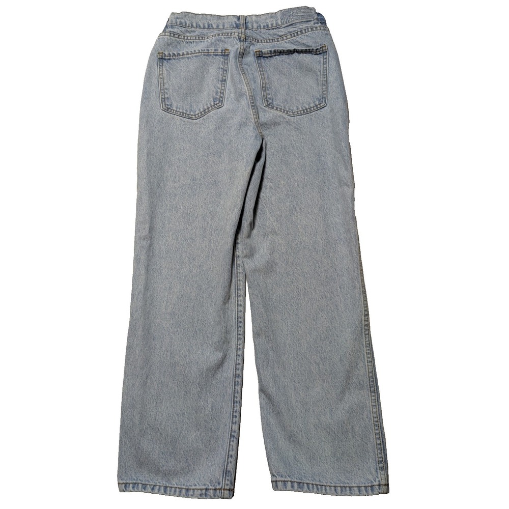 REVICE Women 29 Asymmetric Button Fly Crop Straight Leg Light Wash Denim‎ Jeans - Picture 2 of 16